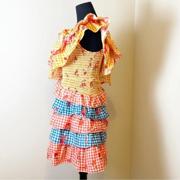 farm rio one shoulder cherry mini dress Farm Rio x Anthropologie One-Shoulder Mini Dress